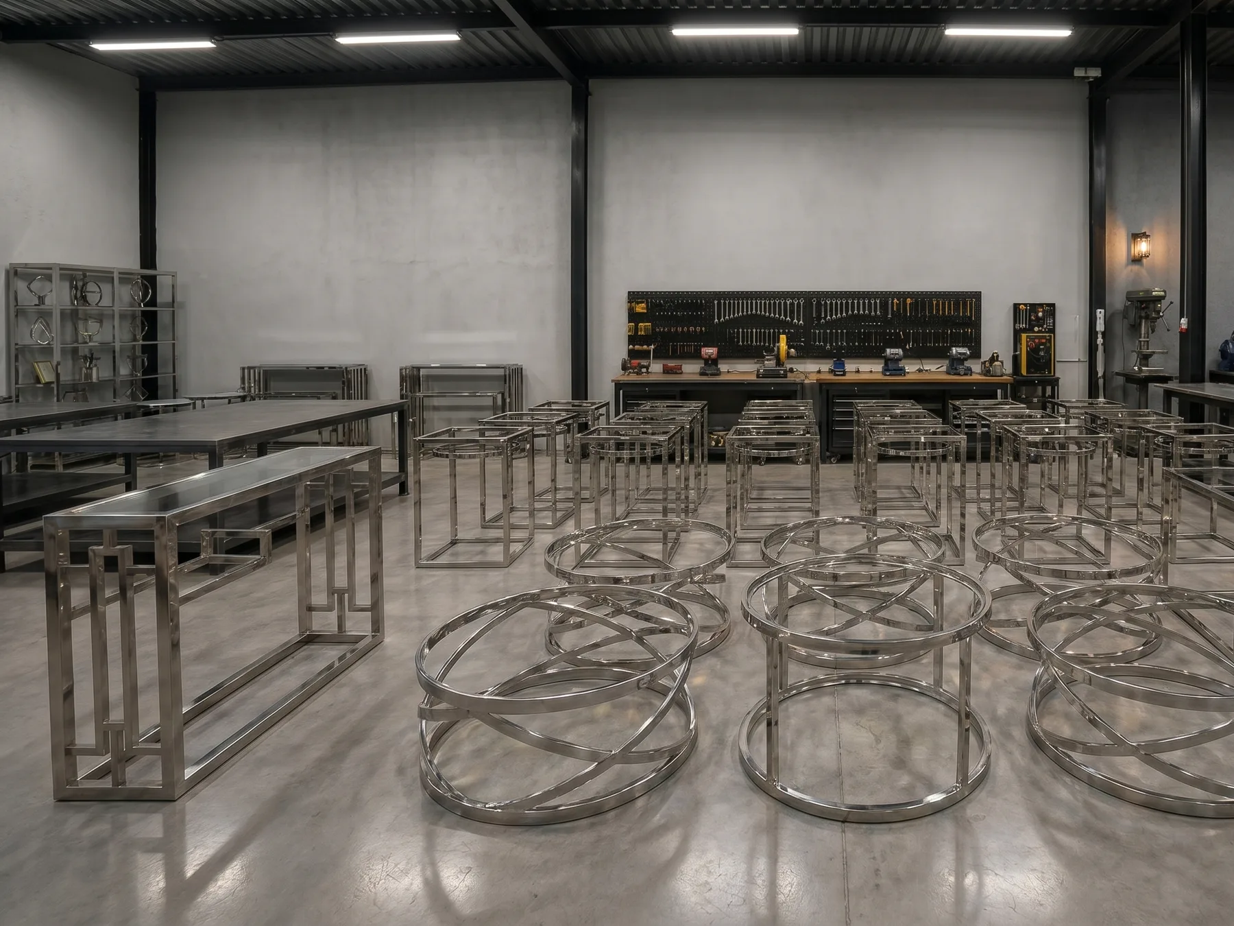 Taller de producción DACOR LUNA en Lima — fabricación de mobiliario en acero, melamina y madera